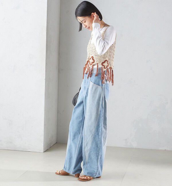 SHIPS for women「パッチワーク カーブ デニム」|デニム|