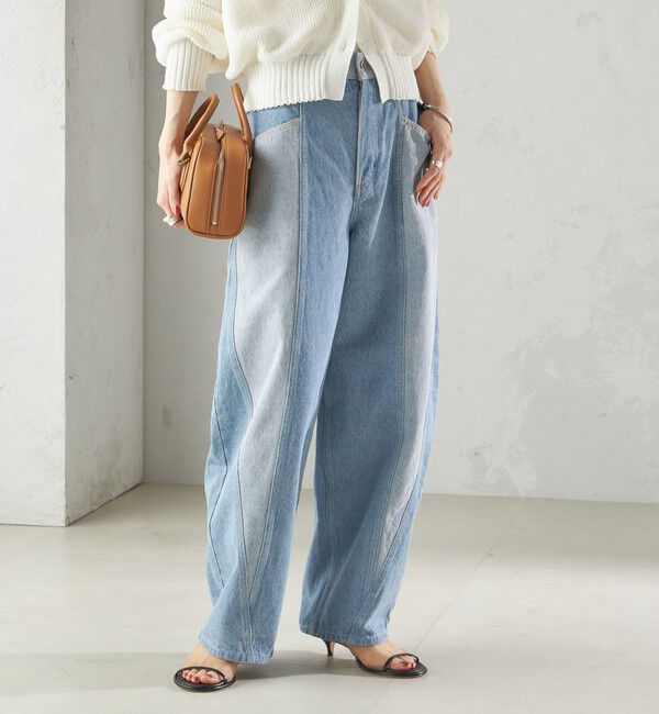 SHIPS for women「パッチワーク カーブ デニム」|デニム|