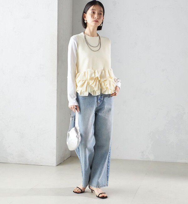 SHIPS for women「〈手洗い可能〉ペプラム フリル 2WAY ベスト」|ベスト・ジレ|