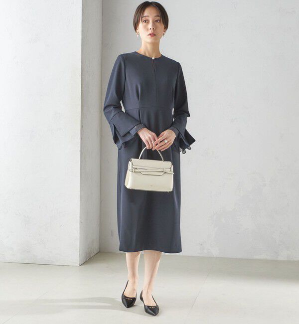 SHIPS for women「重ね着 デザイン ダブル クロス ワンピース（セレモニー対応可）」|ワンピース|