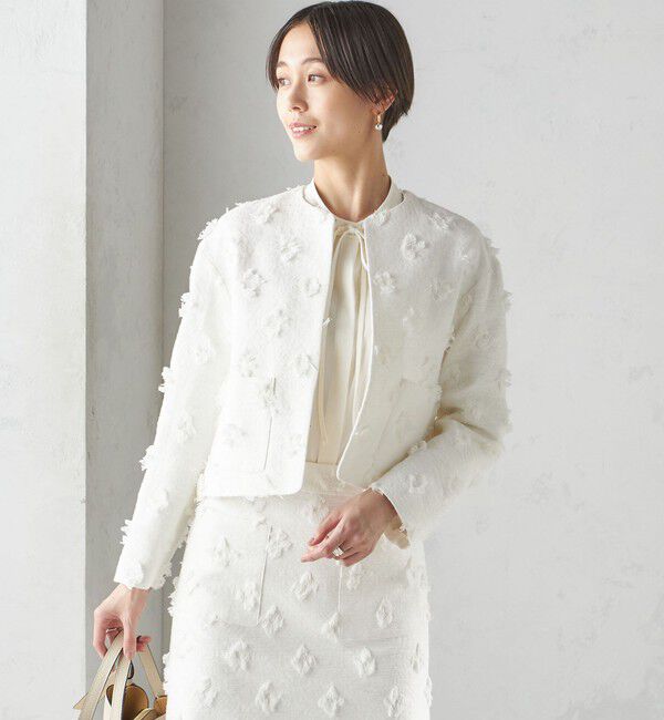 SHIPS for women「IFANSI ノーカラー ジャケット（セレモニー対応可）」|ノーカラージャケット|