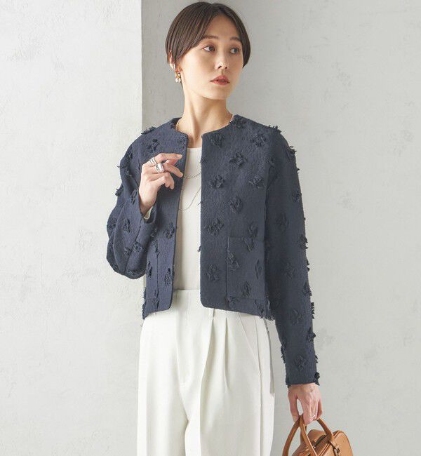 SHIPS for women「IFANSI ノーカラー ジャケット（セレモニー対応可）」|ノーカラージャケット|