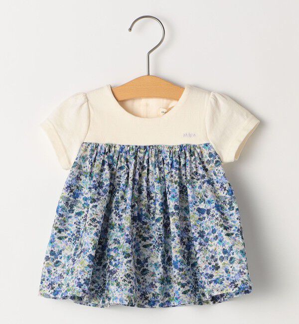 SHIPS KIDS「SHIPS KIDS:70～80cm / フラワー 半袖 セット ロンパース」|ロンパース|
