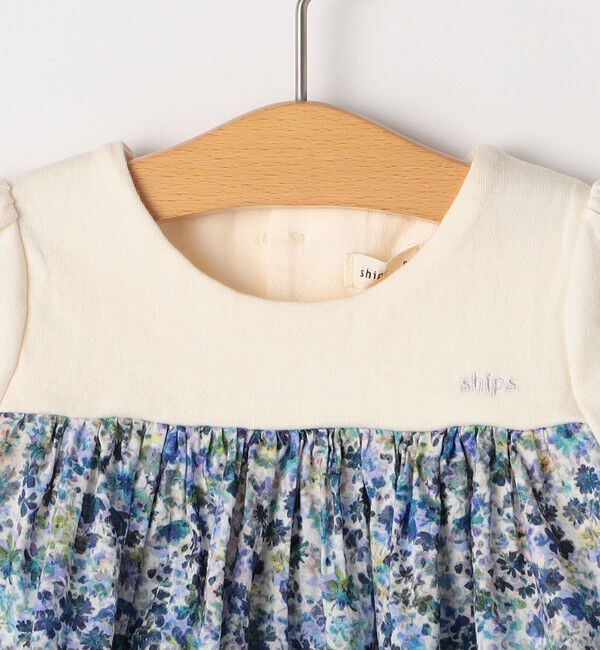 SHIPS KIDS「SHIPS KIDS:70～80cm / フラワー 半袖 セット ロンパース」|ロンパース|