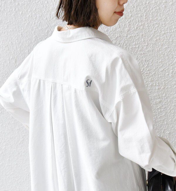 SHIPS for women「〈洗濯機可能〉ワンポイント 刺繍 シャツ ワンピース」|ワンピース|