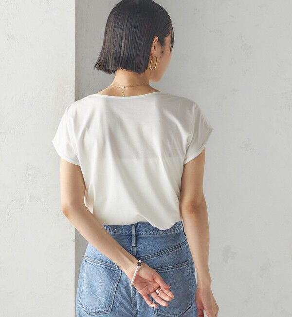 SHIPS for women「〈手洗い可能〉SORONA(R) ボートネック TEE」|Tシャツ・カットソー|