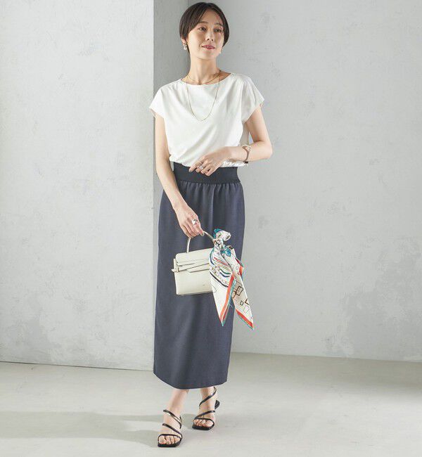 SHIPS for women「〈手洗い可能〉SORONA(R) ボートネック TEE」|Tシャツ・カットソー|