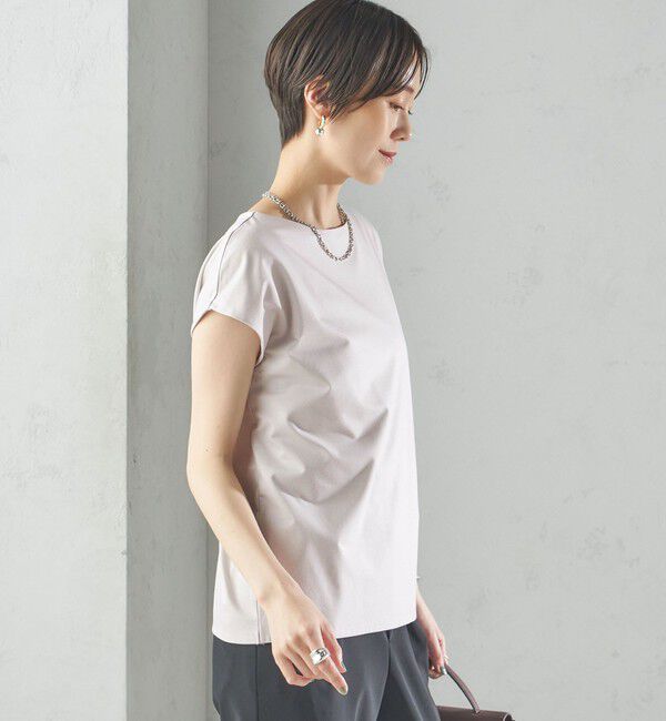 SHIPS for women「〈手洗い可能〉SORONA(R) ボートネック TEE」|Tシャツ・カットソー|