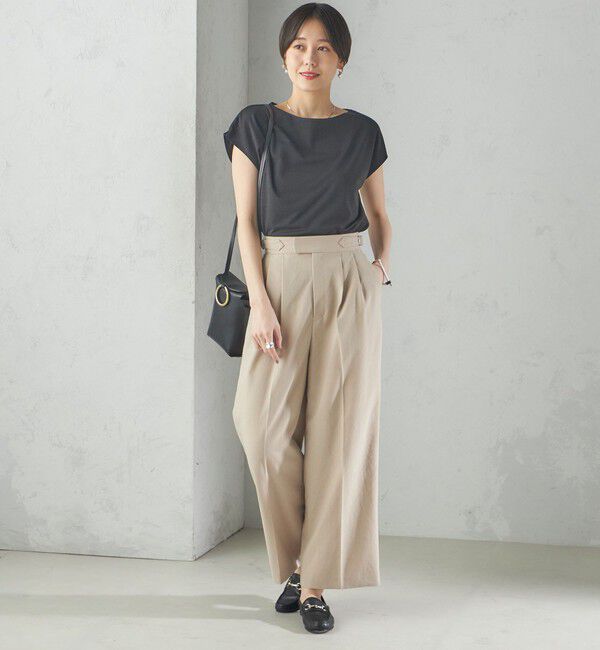 SHIPS for women「〈手洗い可能〉SORONA(R) ボートネック TEE」|Tシャツ・カットソー|