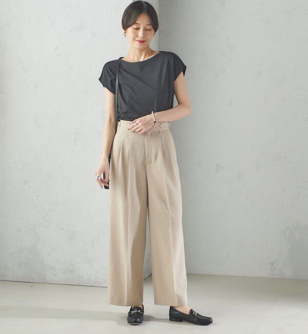 SHIPS for women「〈手洗い可能〉SORONA(R) ボートネック TEE」|Tシャツ・カットソー|