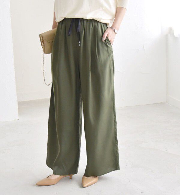 quaranciel「quaranciel:〈手洗い可能〉タック イージー ワイド パンツ」|その他|