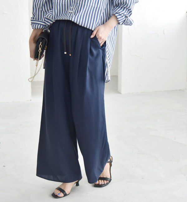 quaranciel「quaranciel:〈手洗い可能〉タック イージー ワイド パンツ」|その他|