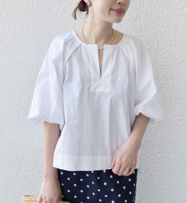 SHIPS for women「〈手洗い可能〉ストライプ バルーン ブラウス」|シャツ・ブラウス|