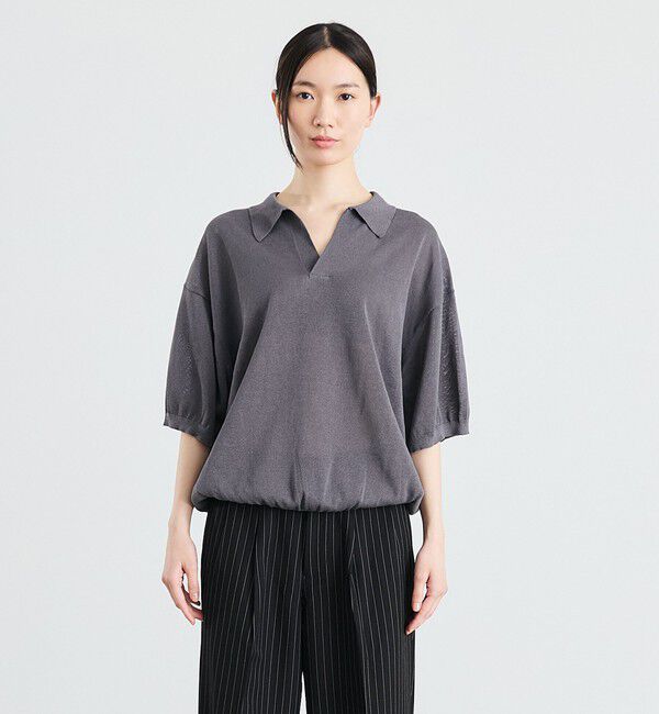 SHIPS「【City Ambient Products別注】crepuscule: JAPAN PAPER SKIPPER ニットポロ」|ポロシャツ|