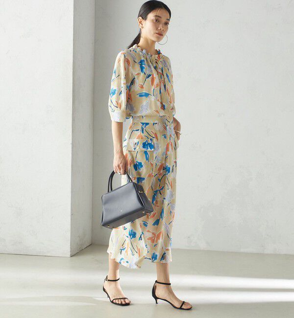 SHIPS for women「IPEKER 花柄 フリル ネック リボン 半袖 ブラウス」|シャツ・ブラウス|