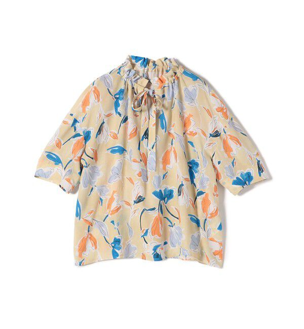 SHIPS for women「IPEKER 花柄 フリル ネック リボン 半袖 ブラウス」|シャツ・ブラウス|