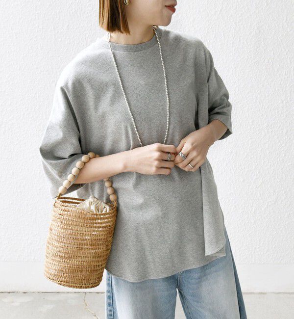 SHIPS any「《一部予約》SHIPS any:〈接触冷感/汗染み防止加工/洗濯機可能〉ラウンドヘム クルー ビッグ TEE」|Tシャツ・カットソー|