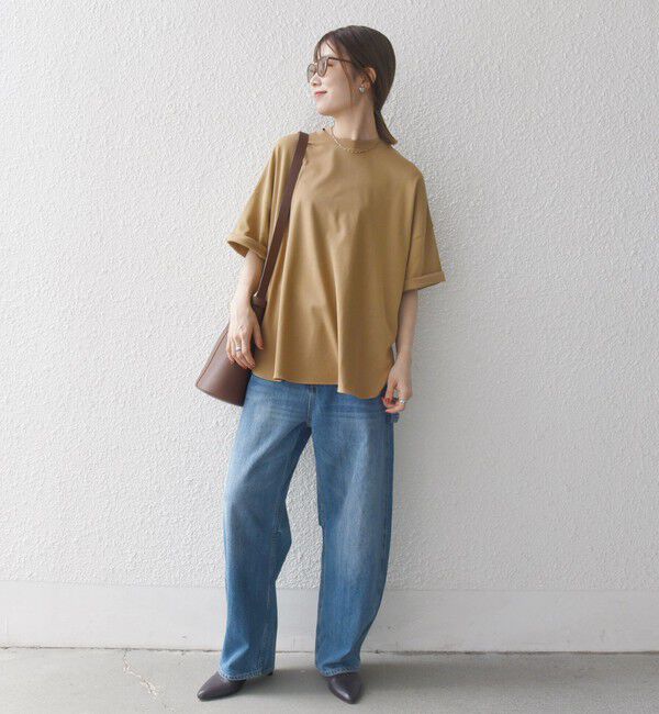 SHIPS any「《一部予約》SHIPS any:〈接触冷感/汗染み防止加工/洗濯機可能〉ラウンドヘム クルー ビッグ TEE」|Tシャツ・カットソー|