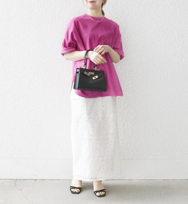 SHIPS any「《一部予約》SHIPS any:〈接触冷感/汗染み防止加工/洗濯機可能〉ラウンドヘム クルー ビッグ TEE」|Tシャツ・カットソー|