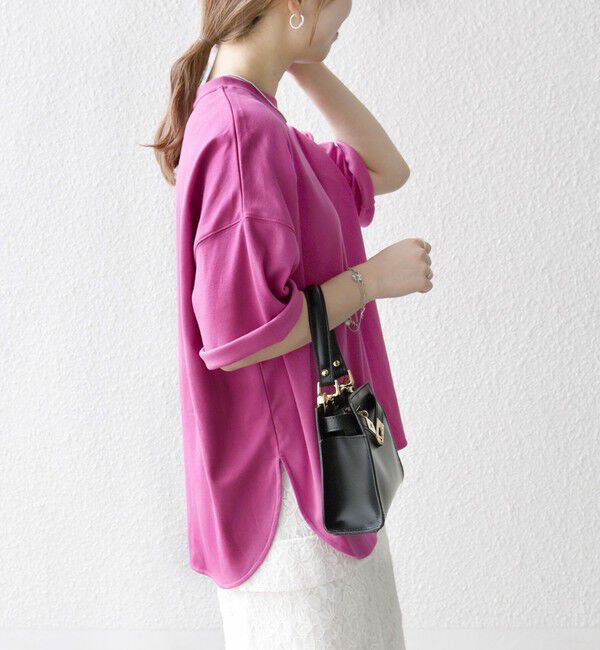 SHIPS any「《一部予約》SHIPS any:〈接触冷感/汗染み防止加工/洗濯機可能〉ラウンドヘム クルー ビッグ TEE」|Tシャツ・カットソー|