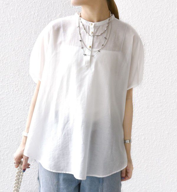 SHIPS for women「〈手洗い可能〉袖 ギャザー ドルマン ブラウス」|シャツ・ブラウス|オフホワイト