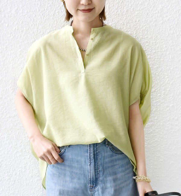 SHIPS for women「〈手洗い可能〉袖 ギャザー ドルマン ブラウス」|シャツ・ブラウス|