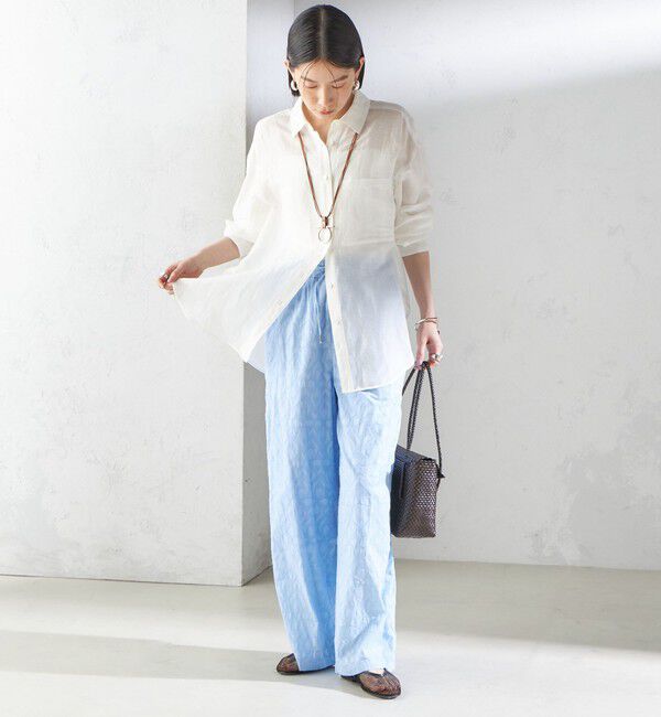 SHIPS for women「〈手洗い可能〉コットン ドビー ウエスト ゴム ギャザー パンツ」|その他|