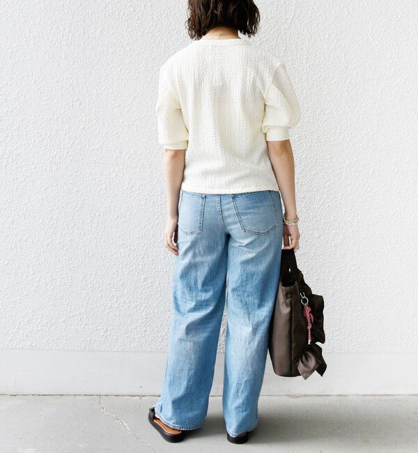 SHIPS for women「【WEB限定】〈手洗い可能〉バンピー シャーリング 5分袖 カーディガン」|カーディガン|