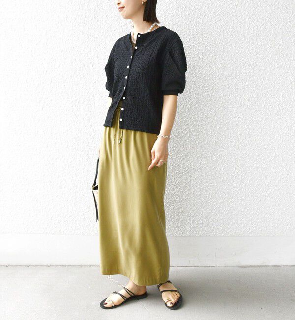 SHIPS for women「【WEB限定】〈手洗い可能〉バンピー シャーリング 5分袖 カーディガン」|カーディガン|