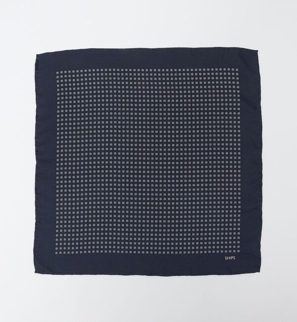 SHIPS「SHIPS: シルク チーフ ドット/コモン」|バンダナ・スカーフ|コバルトブルー