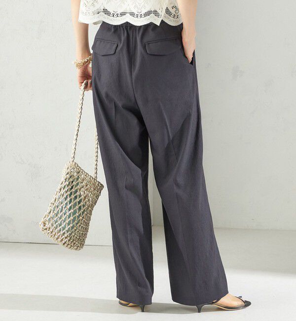 SHIPS for women「〈手洗い可能〉麻調 合繊 2タック ワイド パンツ 2」|その他|