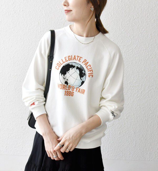 SHIPS any「【SHIPS any別注】Collegiate Pacific: ロゴ プリント ＆ 刺繍 スウェット 25AW」|スウェット・ジャージ|