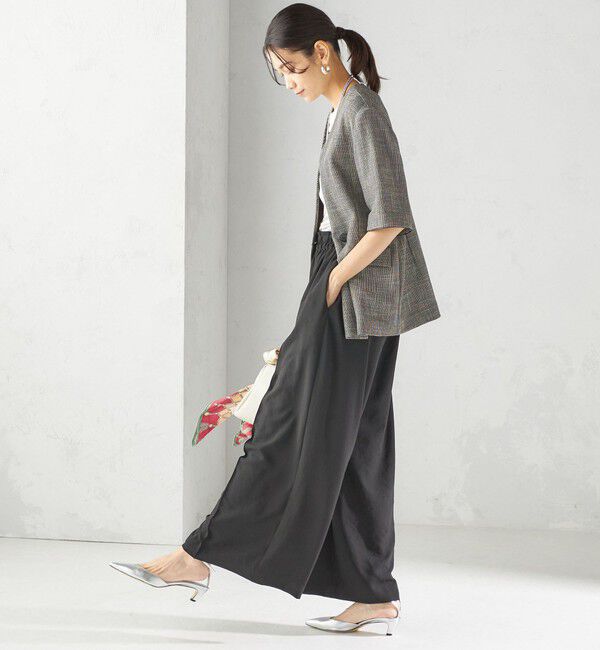 SHIPS for women「〈手洗い可能〉ドット / 無地 タック ギャザー ワイド パンツ」|その他|