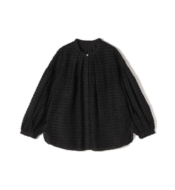SHIPS for women「〈手洗い可能〉シアー ジャカード 袖 シャーリング ブラウス」|シャツ・ブラウス|