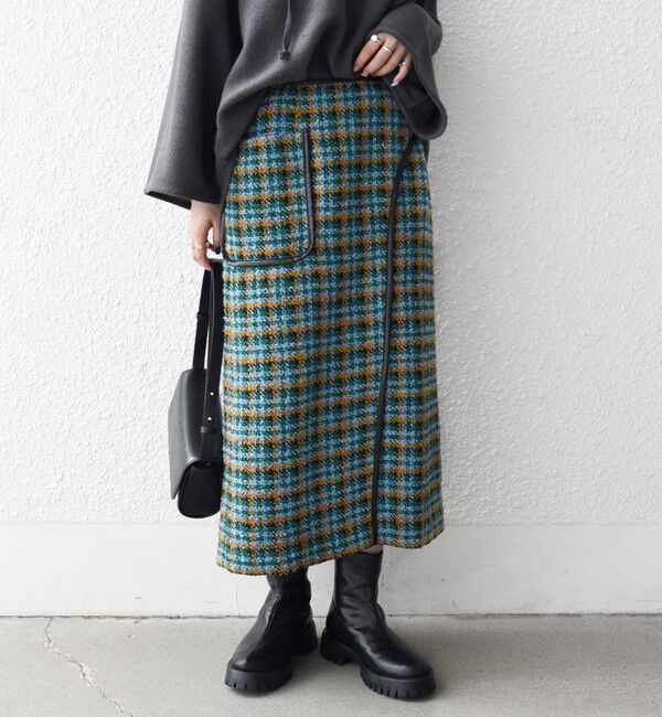 SHIPS any「SHIPS any: ブロック ツイード タイト スカート」|スカート|