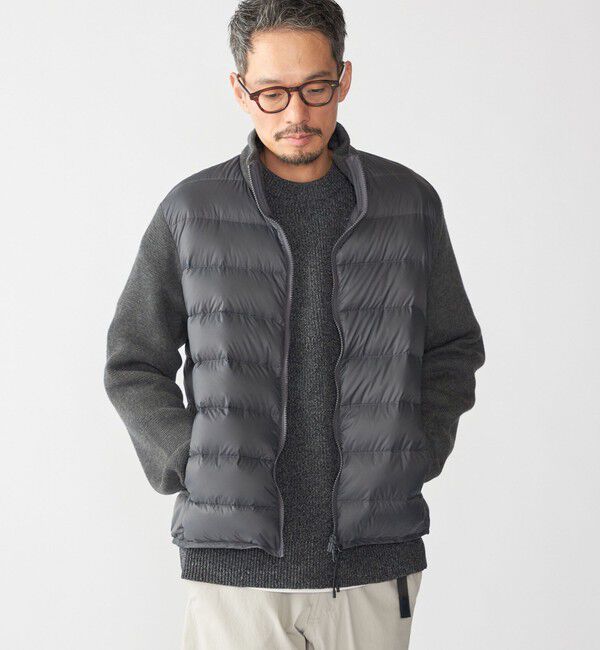 SHIPS「【WEB限定/SHIPS別注】TAION:〈手洗い可能〉ハイネック ダブルジップ ニットスリーブダウンジャケット」|ダウン|