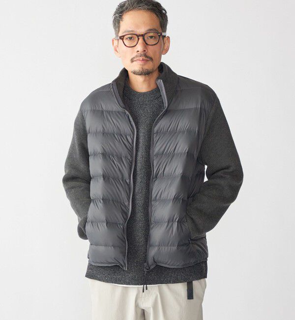 SHIPS「【WEB限定/SHIPS別注】TAION:〈手洗い可能〉ハイネック ダブルジップ ニットスリーブダウンジャケット」|ダウン|