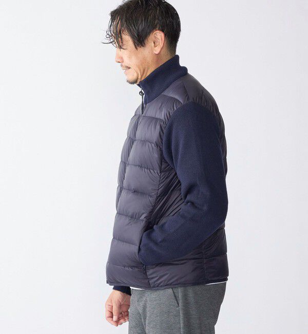 SHIPS「【WEB限定/SHIPS別注】TAION:〈手洗い可能〉ハイネック ダブルジップ ニットスリーブダウンジャケット」|ダウン|