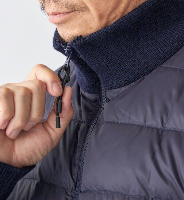 SHIPS「【WEB限定/SHIPS別注】TAION:〈手洗い可能〉ハイネック ダブルジップ ニットスリーブダウンジャケット」|ダウン|