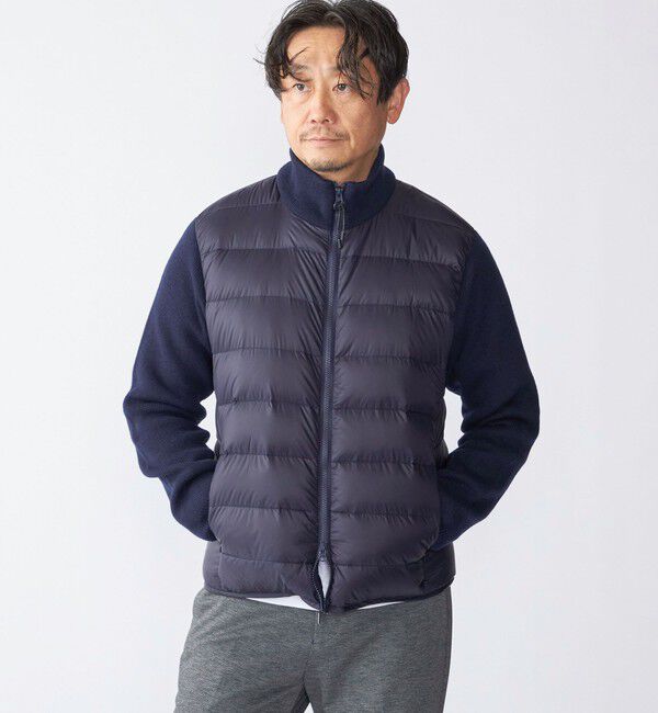 SHIPS「【WEB限定/SHIPS別注】TAION:〈手洗い可能〉ハイネック ダブルジップ ニットスリーブダウンジャケット」|ダウン|