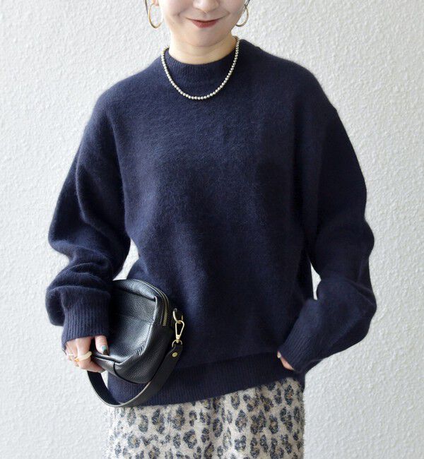 SHIPS any「SHIPS any: LOUNGE FOX シャギー セミモックネック ニット◇」|ニット・セーター|ネイビー