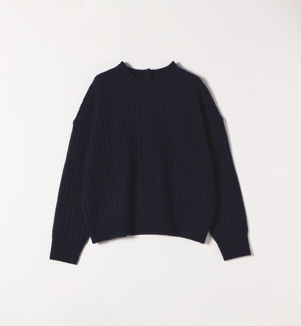 SHIPS any「SHIPS any: リブ タック編み クルーネック ボタン ニット プルオーバー」|ニット・セーター|