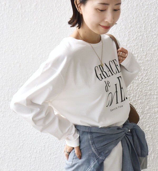 SHIPS for women「ロング スリーブ プリント TEE」|Tシャツ・カットソー|