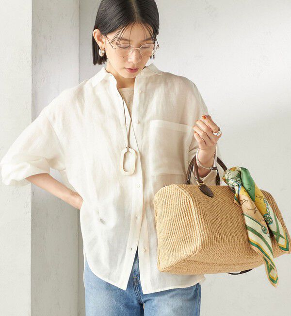 SHIPS for women「《一部追加予約》〈手洗い可能〉IMPERIAL LINEN 混 オーバー サイズ シャツ」|シャツ・ブラウス|