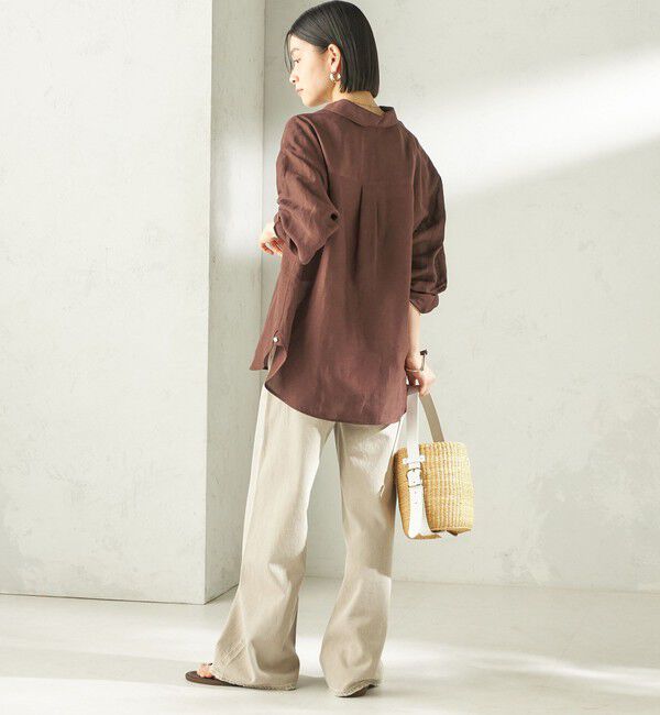 SHIPS for women「《一部追加予約》〈手洗い可能〉IMPERIAL LINEN 混 オーバー サイズ シャツ」|シャツ・ブラウス|