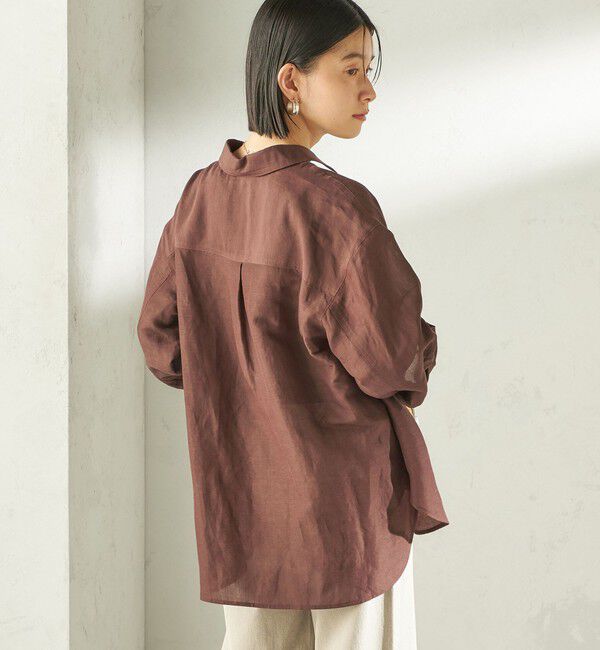 SHIPS for women「《一部追加予約》〈手洗い可能〉IMPERIAL LINEN 混 オーバー サイズ シャツ」|シャツ・ブラウス|