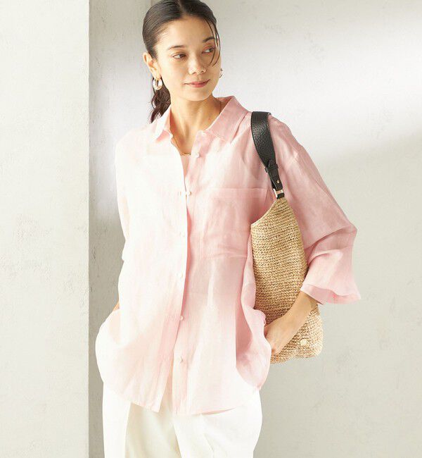SHIPS for women「《一部追加予約》〈手洗い可能〉IMPERIAL LINEN 混 オーバー サイズ シャツ」|シャツ・ブラウス|