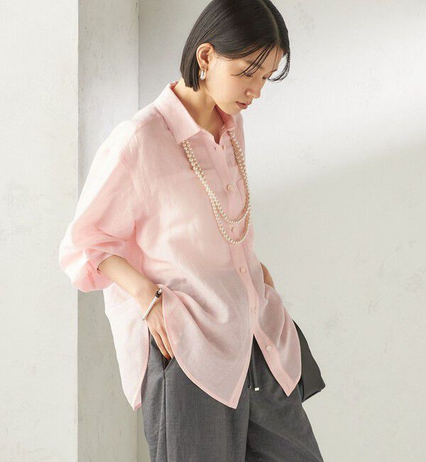 SHIPS for women「《一部追加予約》〈手洗い可能〉IMPERIAL LINEN 混 オーバー サイズ シャツ」|シャツ・ブラウス|