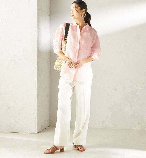 SHIPS for women「《一部追加予約》〈手洗い可能〉IMPERIAL LINEN 混 オーバー サイズ シャツ」|シャツ・ブラウス|