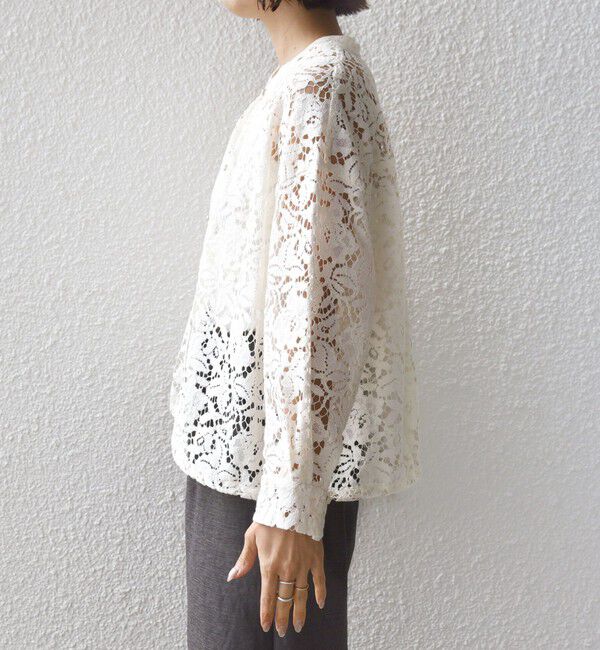 SHIPS for women「〈手洗い可能〉裾 ドロスト レース ブラウス」|シャツ・ブラウス|